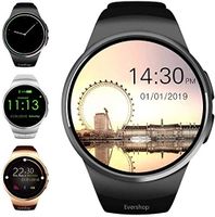 Evershop Smart Watches Bluetooth Touch Screen Watch Multi-Function Sport Fitness Trackers with Sleep Heart Rate Monitor Pedometer SIM Card and TF Card Slot for Android iOS Phone (Black)