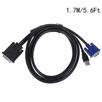 Yohii 1.7m/5.6ft DVI 30+5 Pin to VGA 15 Pin 24K Gold Plate VGA Projector Cable with USB