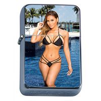 Australian Pin Up Girl Flip Top Oil Lighter S8 Smoking Cigarette Smoker Includes Silver Case