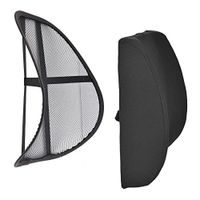 BackSaver Comfort Lumbar Support Combo Pack - Back Cushion Pillow w/Mesh Back Support - Stress Pain & Ache Relief