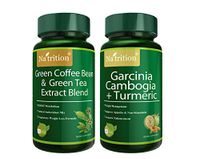 Natrition Green Coffee Bean Plus Green Tea Extract Blend and Garcinia Cambogia Plus Turmeric Powder Capsules - Weight Loss Combo - Total 120 Capsules