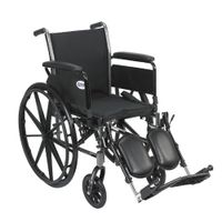 Drive Medical Cruiser III Light Weight Wheelchair with Various Flip Back Arm Styles and Front Rigging Options, Flip Back Removable Full Arms/Elevating Leg Rests, Black, 18 Inch