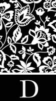 Set of 2,Guest Towel Size Napkin, 4.5"x8", Pack of 15, Monogram Floral Black D