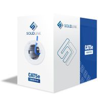 SolidLink CAT5e 1000ft UTP Solid Conductor Cable 24AWG LAN Network Ethernet RJ45 Wire, Blue