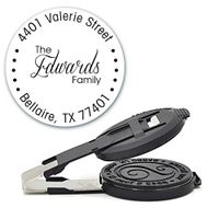 Custom Monogram Address Embosser - Personalized Round Seal - Insert Only - Style EM021