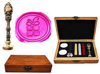 MNYR Christmas Gift Box Shape Luxury Wood Box Gold Metal Peacock Wedding Invitations Gift Cards Paper Stationary Envelope Seals Custom Logo Wax Seal Sealing Stamp Sticks Melting Spoon Wood Gift Kit