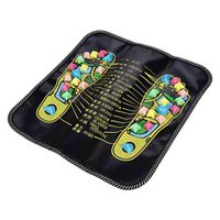 Foot Massage Mat Walk Reflexology Cushion Massager Acupoint Mat Acupressure Mat for Pain Foot Ache Relieve Nerve Relaxes Natural Healthy Care-35x35Cm
