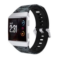 U-horn Grey Camo Floral Bands Compatible with Fitbit Ionic,Silicone Sports Straps Printed Pattern Wristband for Fitbit Ionic for Women/Men