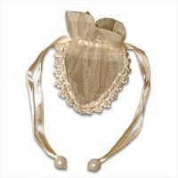 Ivory Heart Favor Bags 3-1/2" X 3 1/4" | Quantity: 12