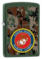 Zippo USMC Camo Logo Green Matte Pocket Lighter