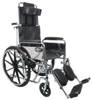 Karman Healthcare KN-880-E Standard Deluxe Reclining Wheelchair with Removable Armrests, Chrome