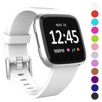 Humenn Bands Compatible with Fitbit Versa/Versa 2/Versa Lite/SE, Silicone Adjustable Replacement Classic Accessory Wristband Fitness Straps for Women Men