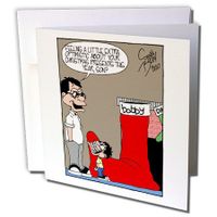 3dRose Sean Boley - Clever Child with Christmas Stocking - Greeting Cards, 6 x 6", Set of 6 (gc_8518_1)