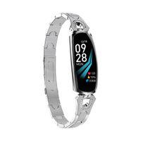 Fitness Tracker Activity Tracker Waterproof Color Screen Stylish Women Watch Heart Rate Blood Pressure Monitoring Smart Bracelet Step Counter Calorie Pedometer Bluetooth Wristband Lady's G (Silver)