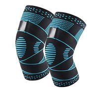 Knee Brace Compression Sleeve (1 Pair) for Running, Basketball, Tennis, Sports and Meniscus Tear, Arthritis, Joint Pain Relief, Injury Recovery for Women & Men (Blue， M)