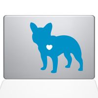 The Decal Guru I Love My French Bulldog Decal Vinyl Sticker, 11" MacBook Air, Light Blue (1480-MAC-11A-LB)