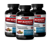 Hair Supplement zinc - DHT Blocker Hair Formula - Support Healthy Hair Growth - Saw Palmetto Herbal Supplement - 3 Bottles 180 Coated Tablets
