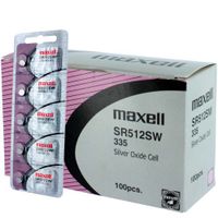100 pc Maxell SR512SW 335 V335 SR512 Silver Oxide Watch Battery