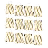 Paper Gift Bags with Handles, 12-Pack Party Favor Bags for Baby Showers, Weddings, Birthdays, Gold Foil Polka Dots, 8.6 x 11 x 4.3 Inches