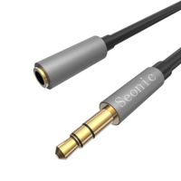 Auxiliary Stereo Audio Cable,Seonic AUX Cable,Headphone Extension Cable,3.5mm Male to Female Stereo Jack Cord for iPhone/Android/iPad/iPod/Headphone/Speaker/Tablet/PC/Mp3 Player and More (2m, Gray)