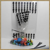 25pcs 4"x 6" Polka Dot Black" Gift Cello Bag + Twist Ties