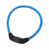 Sanwo Security Bike Lock 4 Digit Resettable Combination Cable Lock for Bicycle, 2 Feet x 1/2 Inch (Blue)