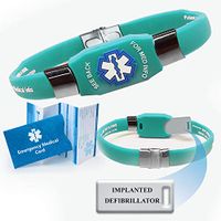 "Implanted Defibrillator" Medical Alert ID Bracelet for Men and Women
