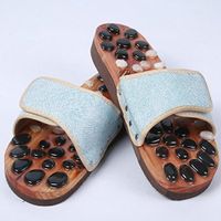 Health massage slippers health pebbles slippers foot massage shoes foot home sandals , light blue , 37