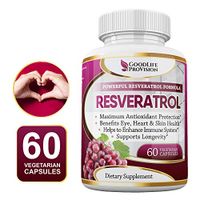 100% Pure Resveratrol - 1000mg Capsules Without Proprietary Blends - Natural Anti Aging Support & Antioxidant Supplement for Immune, Skin & Heart Health - 60 Veggie Caps, 30 Day Supply
