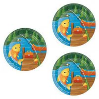 ONE STOP (24 Pack) Camping / Fishing Party Dessert Plates - 7" Camp Out Birthday Party Supplies