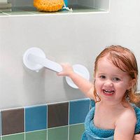 Gigamax(TM) Vacuum Sucker Suction Cup Handrail Bathroom Super Grip Safety Grab Bar Handle for Glass Door Bathroom Elder Free Installation