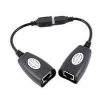 USB Over RJ45，Adaptermvp RJ45 Cat Cable Extension Cable USB 2.0 Extender Over RJ45 Cat5 Cat 5e Cat6 Cable Extension Cable Connector Adapter Kit
