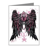 Note Card Heart Locket with Wings