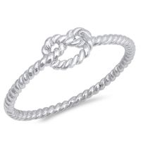 High Polish Rope Twist Infinity Love Knot .925 Sterling Silver Ring Size 7