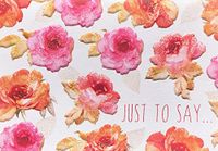 Pictura Rose Pattern Boxed Set of 14 Embossed Blank Note Cards (0024)
