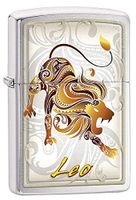 Zippo Personalized Customize Message Engraving on Backside Horoscope Zodiac Signs Lighter (Leo Zodiac)