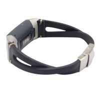 Aurorax Women and Mens Fashion Replacement Leather Wristband Band Strap for Fitbit Charge 3 (Black)