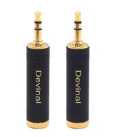 1/4" to 1/8 Headphone Pure Copper adapter, quarter inch to 3.5mm Stereo Converter, 6.35mm Jack to 3.5mm Plug Earphone Amp adapter, TRS to mini Jack Gold Plated 2 pack by Devinal