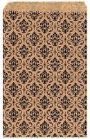 My Craft Supplies 100 Kraft Flat Merchandise Bags with Black Damask Print (4x6)
