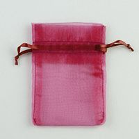 Sheer Organza Pouch Bag, 144-pack (4" x 5", Burgundy)