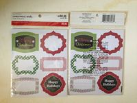 Decorative Abstract Colorful Punch-Out Assorted Christmas Labels(2 pkgs per Order =72 Labels)