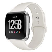 Kmasic Sport Band Compatible with Fitbit Versa/Fitbit Versa 2/Fitbit Versa Lite Edition, Soft Silicone Strap Replacement Wristband Versa Smart Fitness Watch, Large, Beige