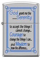 Zippo Serenity Prayer Satin Chrome Pocket Lighter