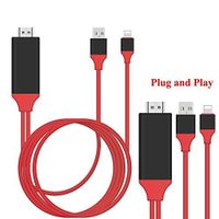 Kione Compatible with iPhone iPad to HDMI Cable Adapter, 6.5ft iPhone to HDMI Adapter Cable, Digital AV Adapter 1080P HDTV Connector Cord for iPhone X 8 8P 7 6 5s iPad iPod and More