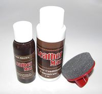 Furniture Leather Max Leather Refinish and Restorer Touch Up Kit / 1 Oz Restorer / 2 Oz Conditioner / 1 Sponge (Leather Repair) (Vinyl Repair) (Medium Brown)