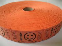 2000 Orange Smile Single Roll Consecutively Numbered Raffle Tickets