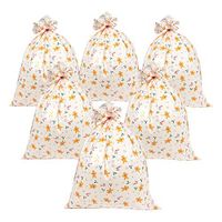 Pack of 6 Jumbo Gift Bags – Giant Plastic Gift Sacks, Party Bags with Gingerbread Man, Holly, Candy Cane Design - Perfect for Large Christmas Gifts - Includes Strings for Tying, 36 x 48 Inches