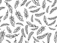 Black Feathers Print Design Gift Grade Tissue Paper Sheets - 15" x 20" Choose Package Amount (5)