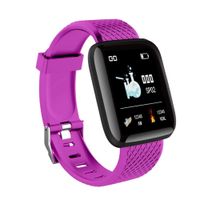 HelloPet Sports Fitness 116plus Smart Watch Waterproof Activity Blood Pressure Heart Rate Call Message Reminder Android Pedometer Smart Watch (Purple)