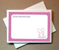 Personalized Flamingo Note Cards (40 Cards and Blank Envelopes)